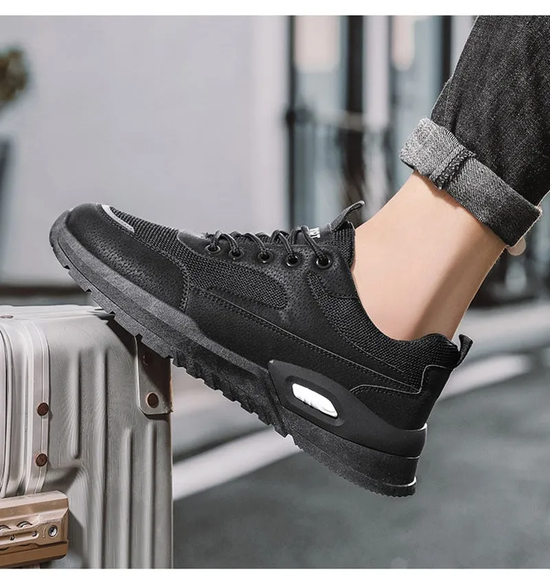 xiangtuibao New Fashion Sneakers Men Spring Autumen Male Footwear Thick Sole Mens Casual Shoes Breathable Mesh Sneakers Black Grey A4752
